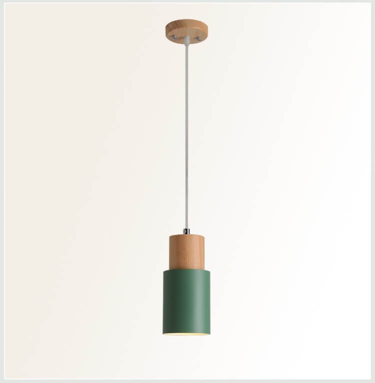 Rustic Wooden Round LED Pendant Light