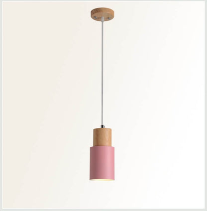 Rustic Wooden Round LED Pendant Light