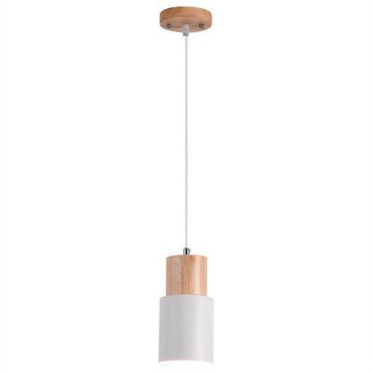 Rustic Wooden Round LED Pendant Light - Fesara