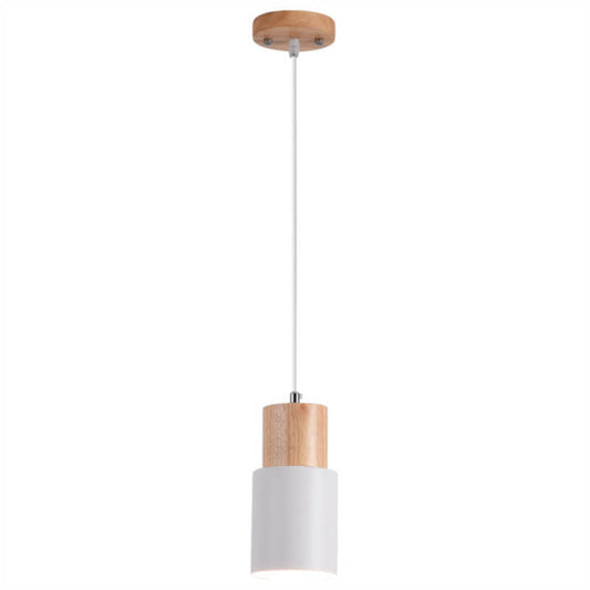 Rustic Wooden Round LED Pendant Light - Fesara