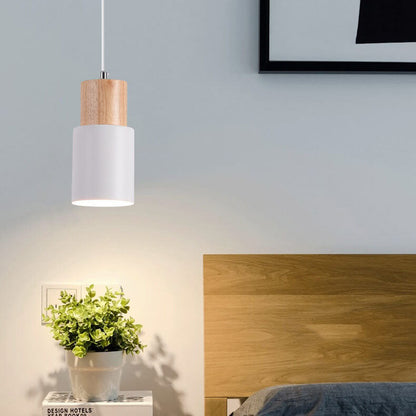 Rustic Wooden Round LED Pendant Light