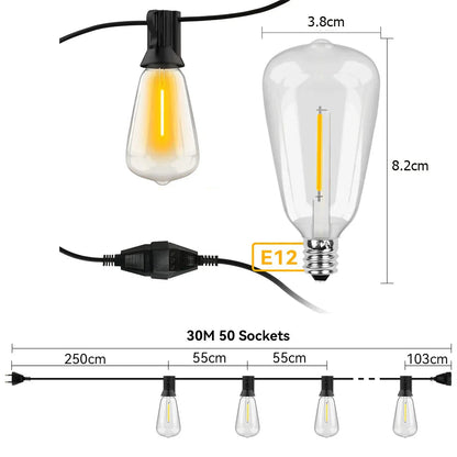 Waterproof Patio LED Fairy String Lights