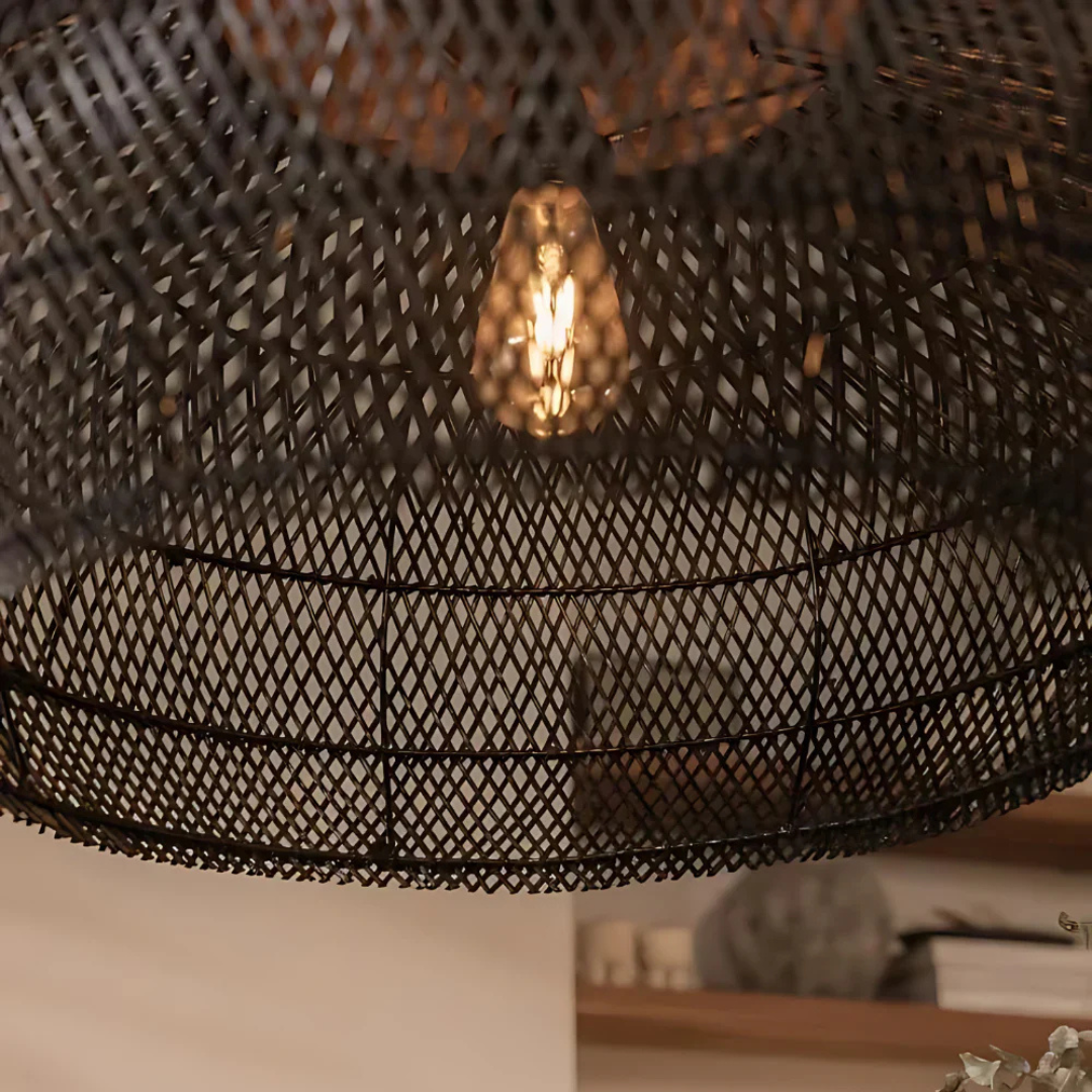 Natural Woven Hanging Light Fixture