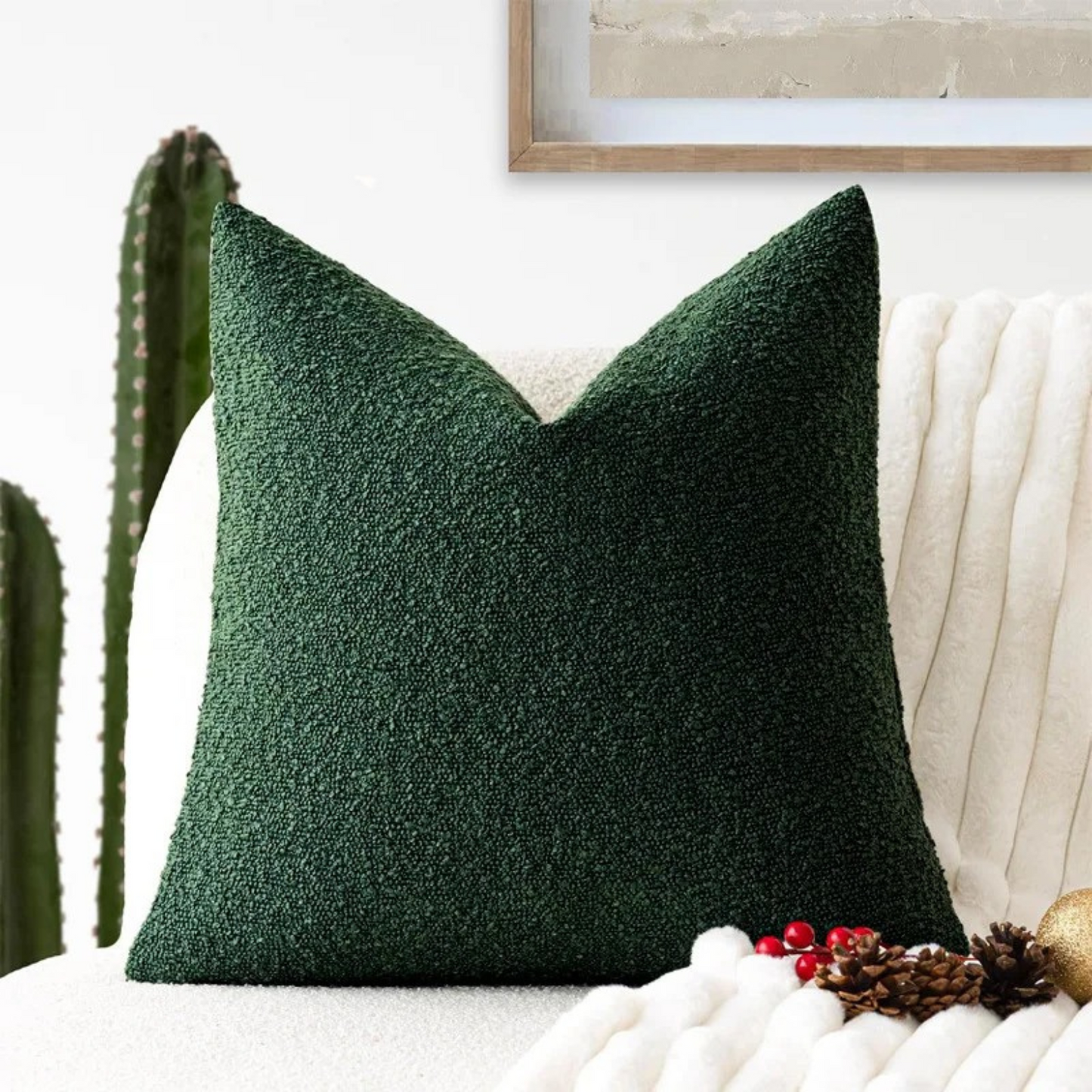 Plush Tulum Throw Pillow Cover 45x45cm Soft Cushion