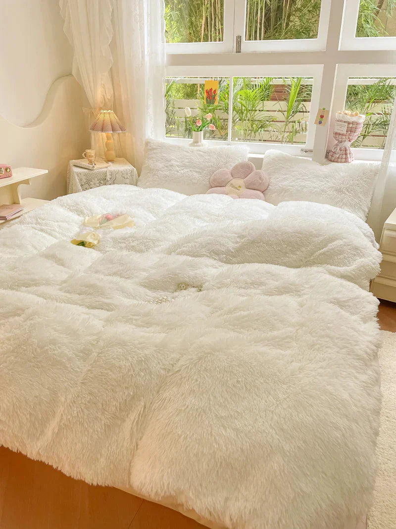 Pastel Color Plush Duvet Cover