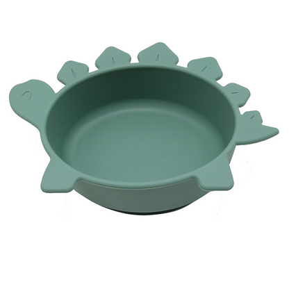 Soft Silicone Baby Bowl with Dinosaur Design