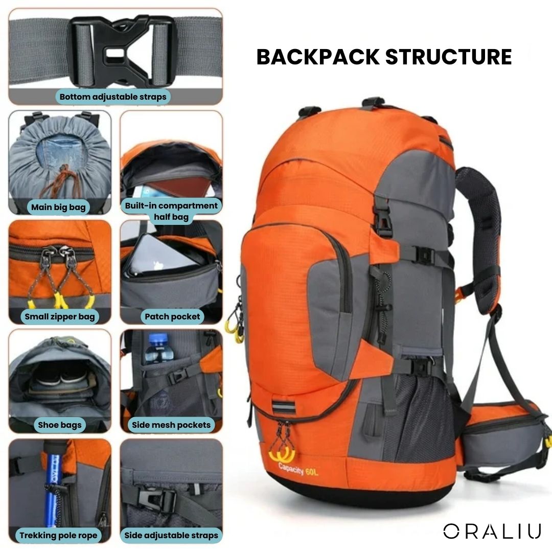 Large Waterproof Hiking Backpack