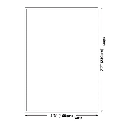 Stylish Gray Blue Area Rug Polyester Non-Slip Living Room