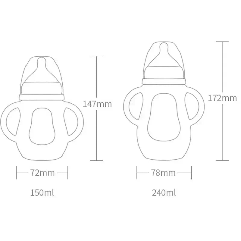 Baby Sippy Bottle with Handles - Soft Silicone & Cute Designs