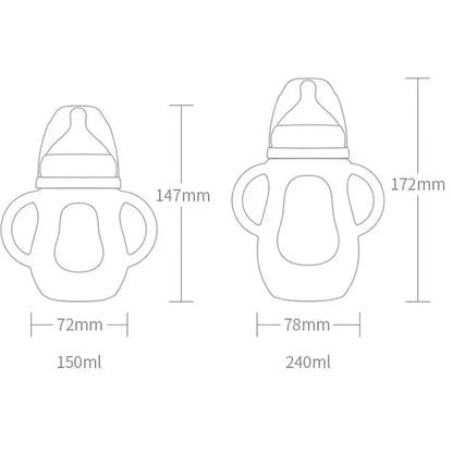 Baby Sippy Bottle with Handles - Soft Silicone & Cute Designs