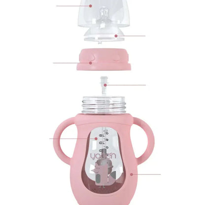 Baby Sippy Bottle with Handles - Soft Silicone & Cute Designs