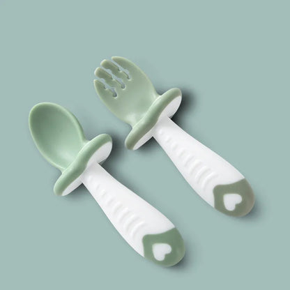 Soft Baby Utensil Set - Silicone Spoon and Fork - Fesara