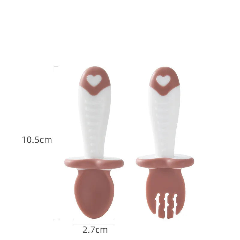 Soft Baby Utensil Set - Silicone Spoon and Fork