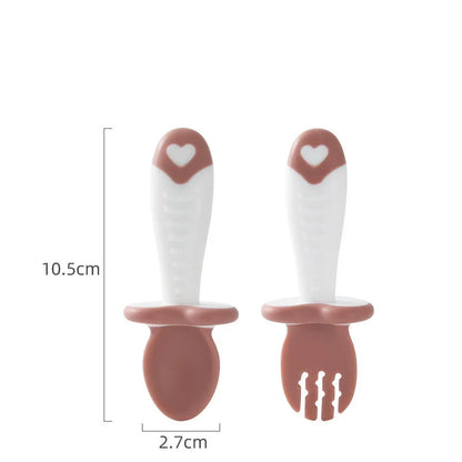 Soft Baby Utensil Set - Silicone Spoon and Fork