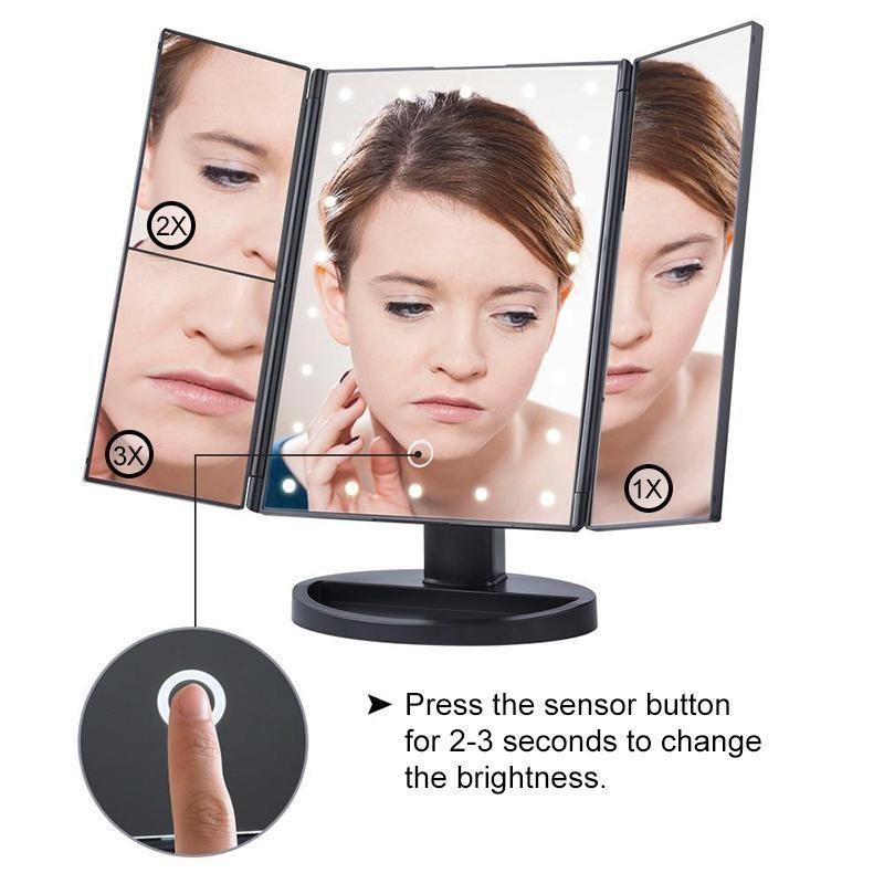 Bright LED Illuminated Makeup Mirror, 24 Lights