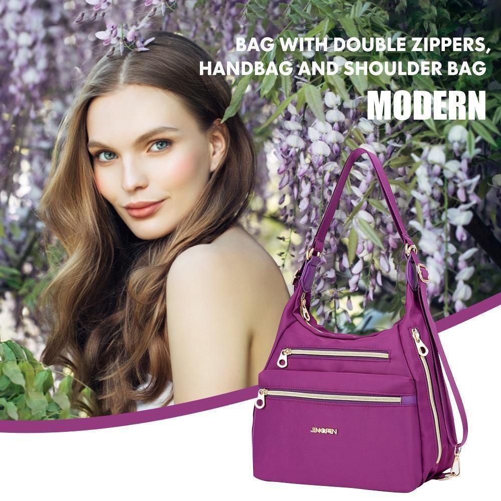 Fesara | Zipper Tote Bag and Shoulder Purse
