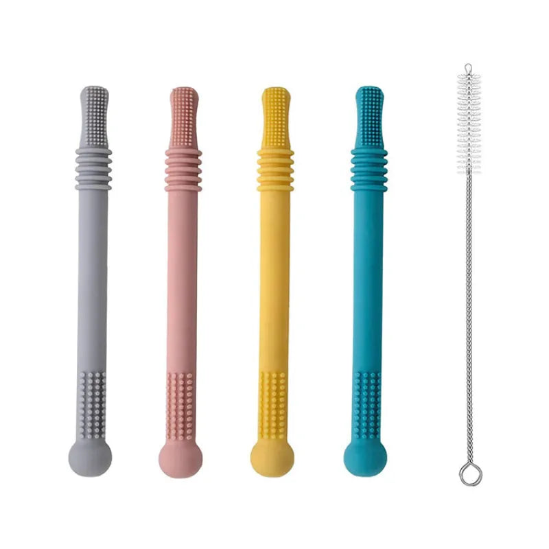 Soft Baby Teether Silicone Chew Tubes