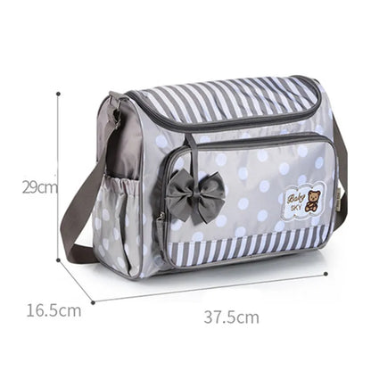 Fesara Baby Diaper Bag Navy with Pad and Bottle Pouch