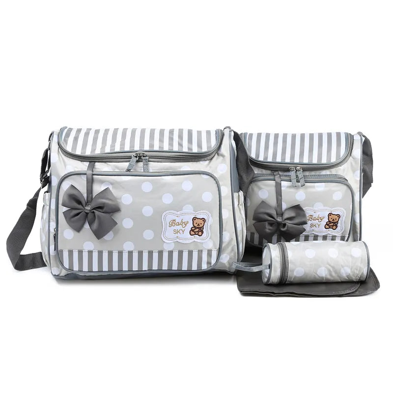 Fesara Baby Diaper Bag Navy with Pad and Bottle Pouch