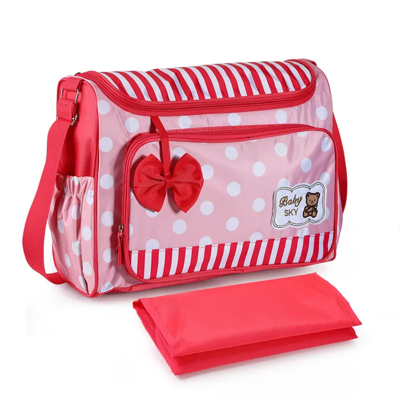 Fesara Baby Diaper Bag Navy with Pad and Bottle Pouch
