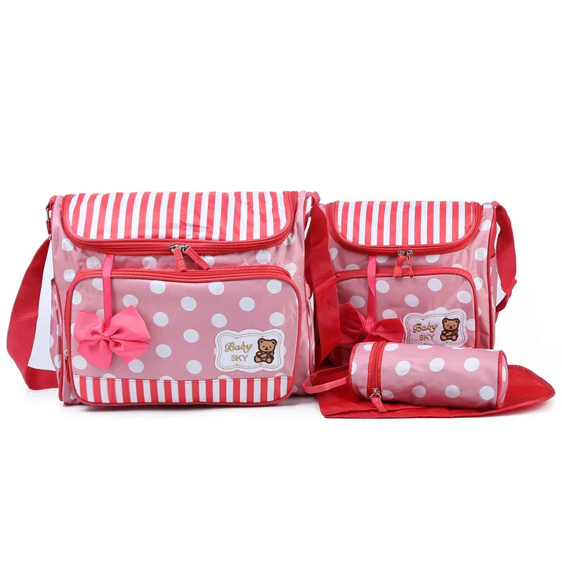 Fesara Baby Diaper Bag Navy with Pad and Bottle Pouch