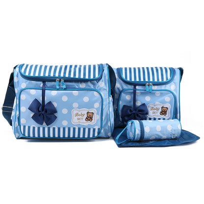 Fesara Baby Diaper Bag Navy with Pad and Bottle Pouch