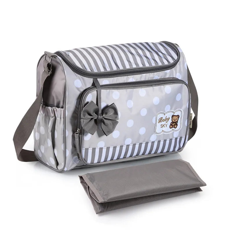 Fesara Baby Diaper Bag Navy with Pad and Bottle Pouch