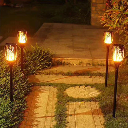 Bright Outdoor Solar Lantern with Flickering Flame Effect