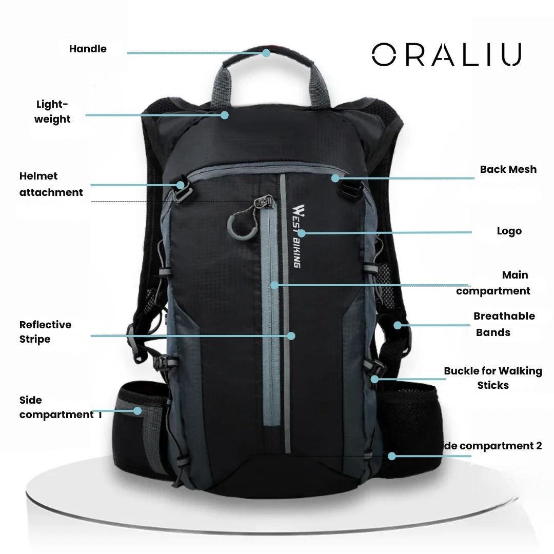 Waterproof Bike Commuter Backpack with Water Bottle Holder
