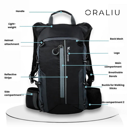 Waterproof Bike Commuter Backpack with Water Bottle Holder