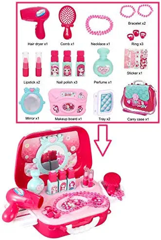 Glitter Makeup Set with Girls Jewelry Box