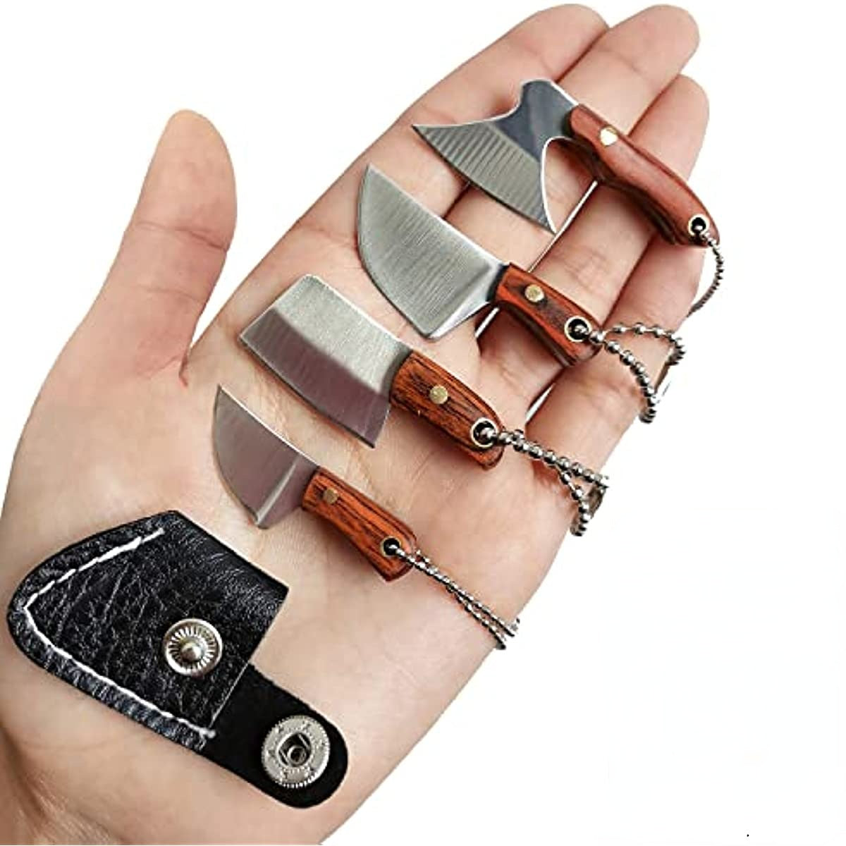 Compact Damascus Steel Knife Set - Fesara