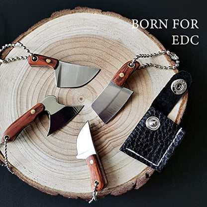 Compact Damascus Steel Knife Set