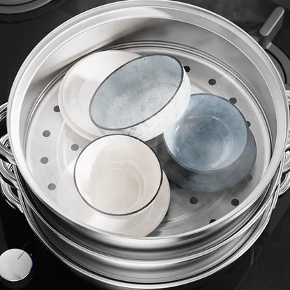 Easy Clean 3-Tier Food Steamer with Glass Lid