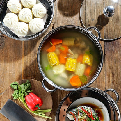 Easy 3-Layer Stainless Steel Food Steamer