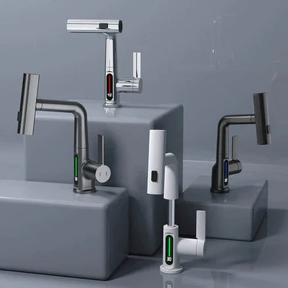 Flexible LED Faucet with Pull-Out Spray Head