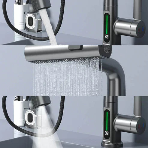 Flexible LED Faucet with Pull-Out Spray Head