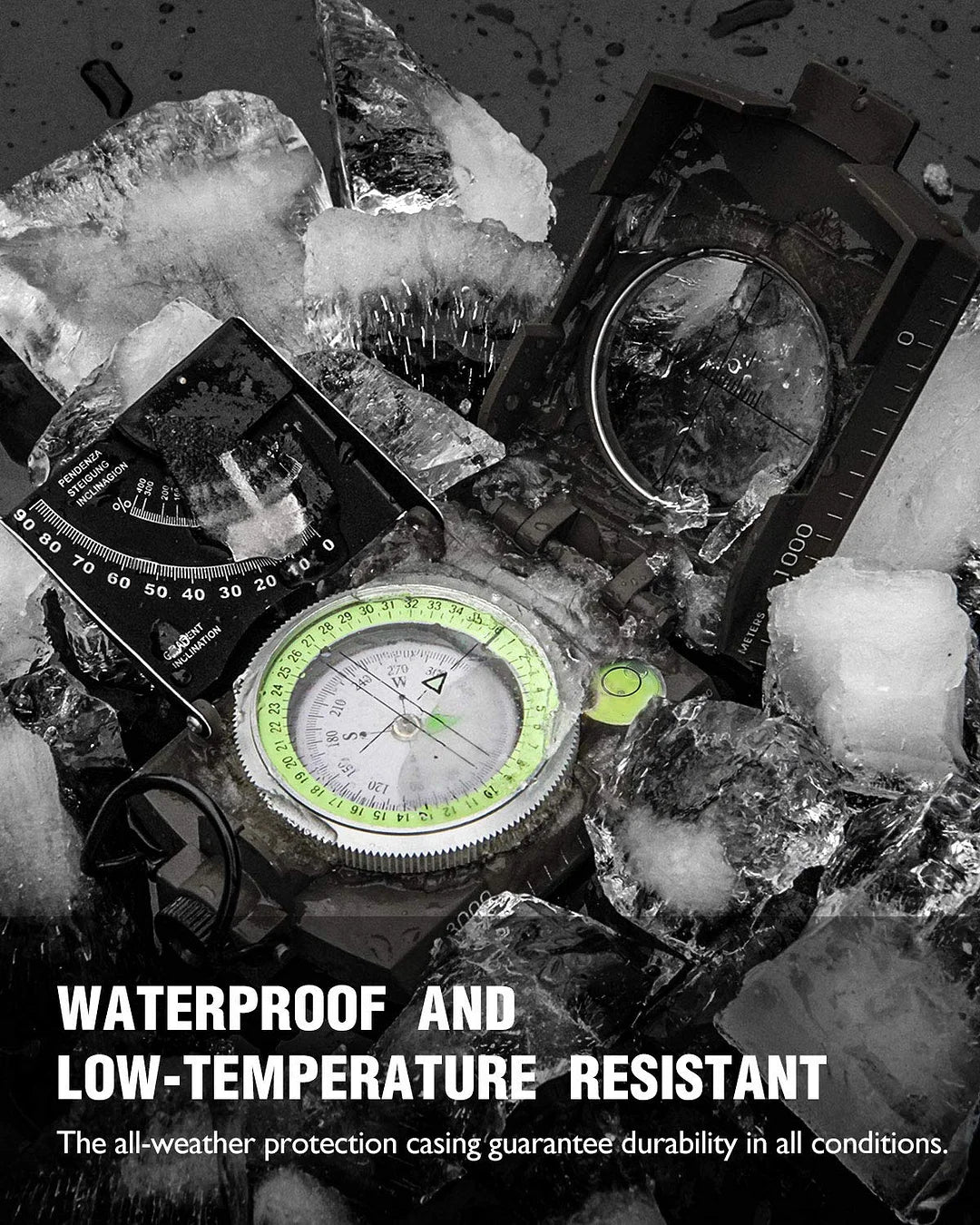 Tactical Navigation Compass with Inclinometer for Outdoor Use