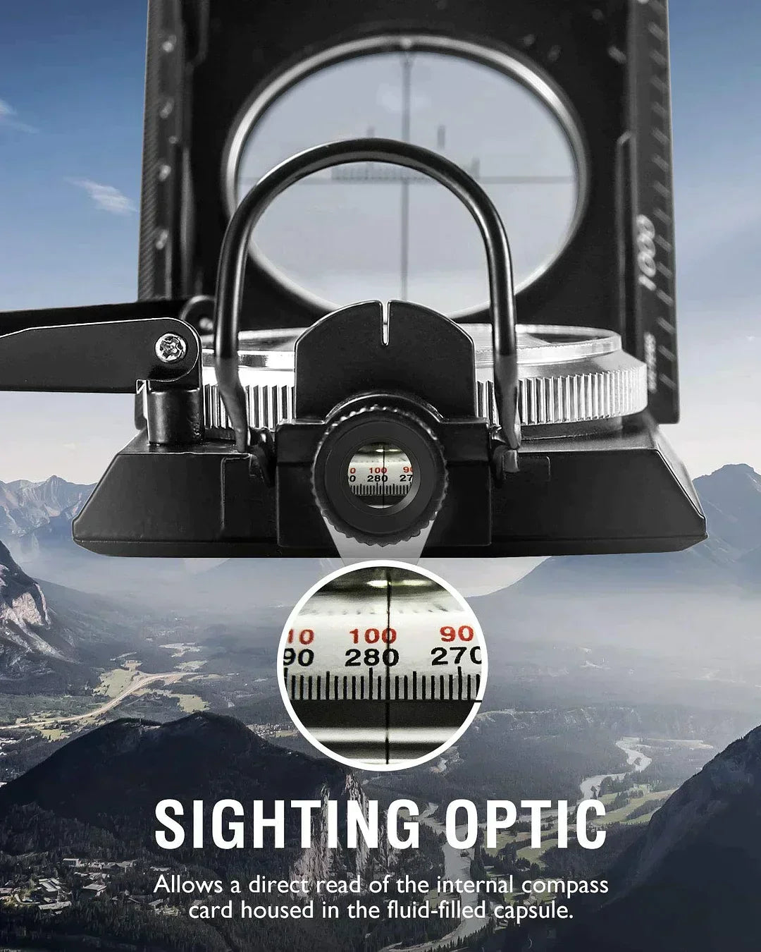 Tactical Navigation Compass with Inclinometer for Outdoor Use