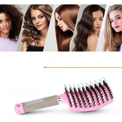Gentle Detangle Hair Comb - Soft Bristle Brush