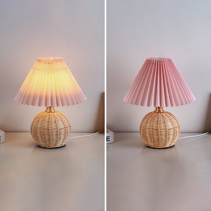 Natural Woven Shade Modern LED Desk Lamp