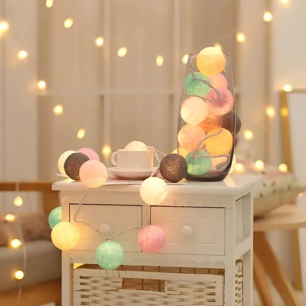 Fluffy White Cotton String Decor