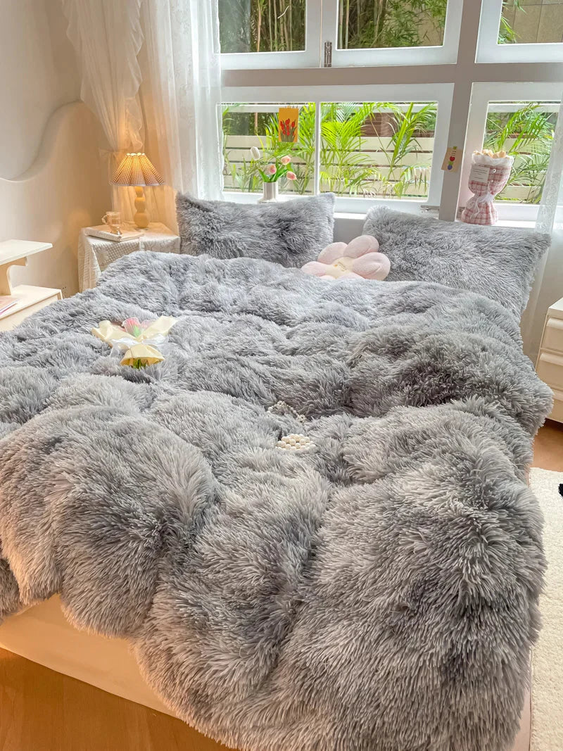 Pastel Color Plush Duvet Cover