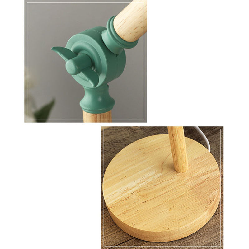 Rustic Wooden Arc Table Lamp 1 Light