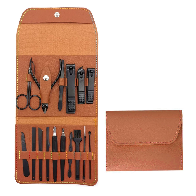 Travel Nail Care Kit with Clippers (12/16 Pieces)
