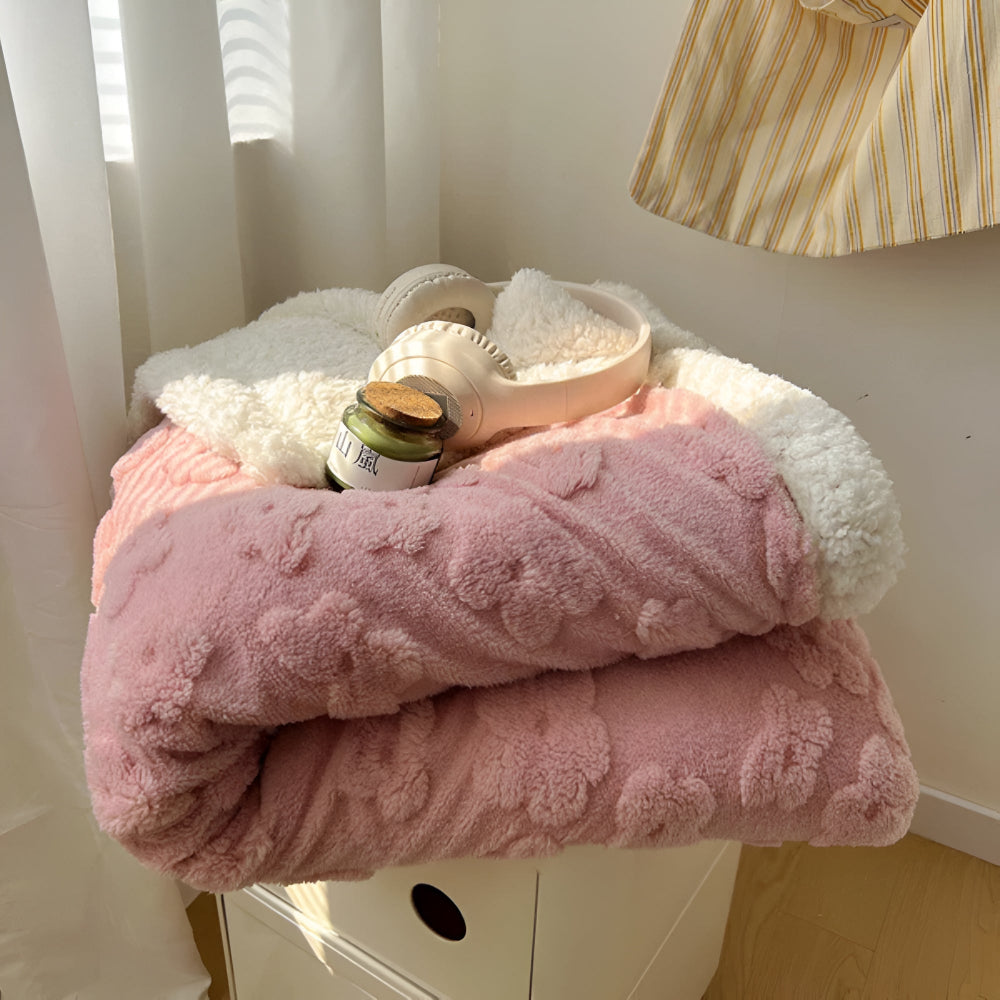 Plush Cozy Sherpa Throw Blanket