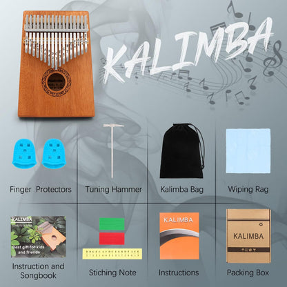 17-Key Kalimba Thumb Piano Portable Wood Finger Piano Instrument 6
