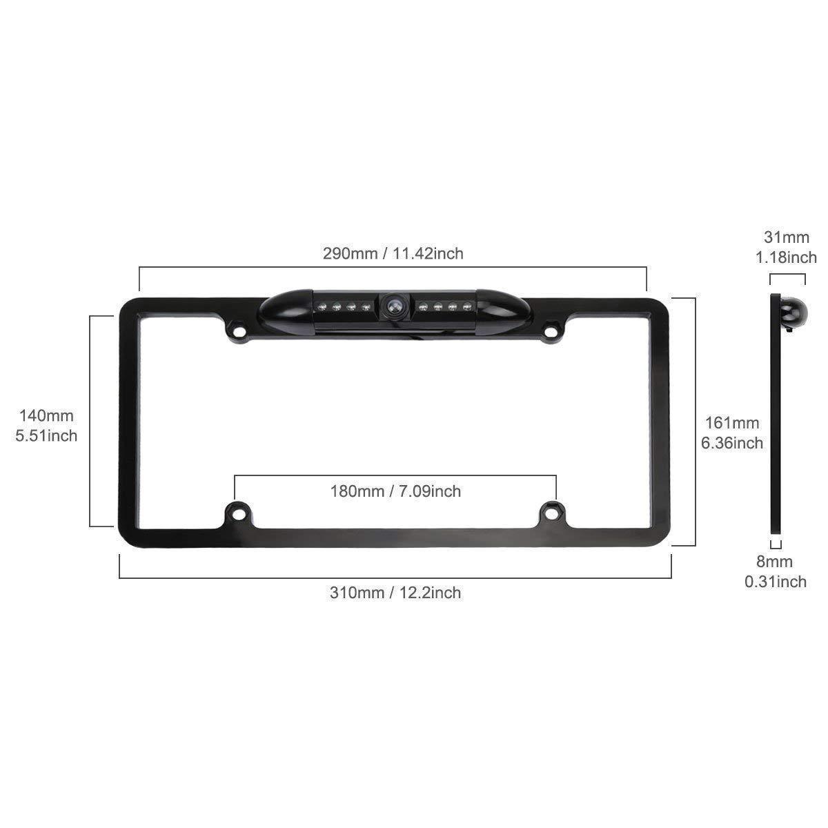 Wide Angle Car License Plate Camera Frame