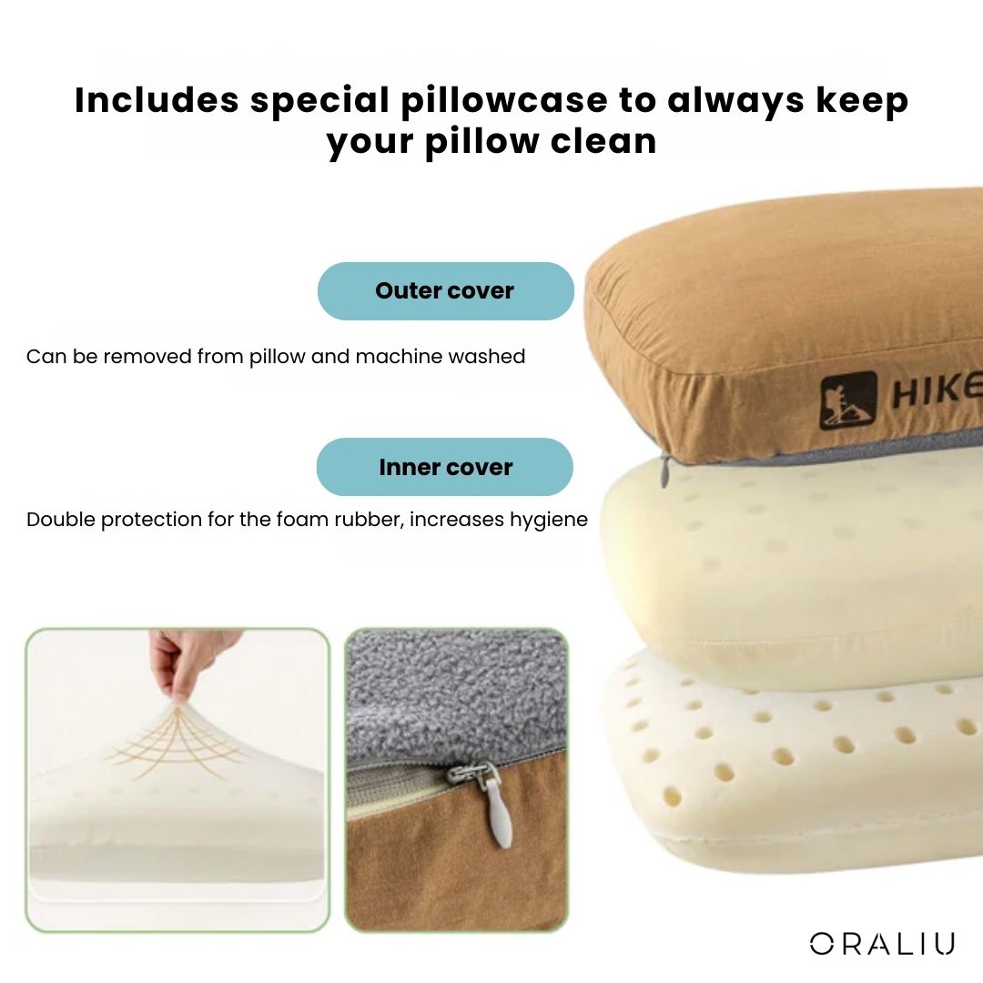 Comfortable Camping Travel Pillow - Lightweight & Reversible Cover