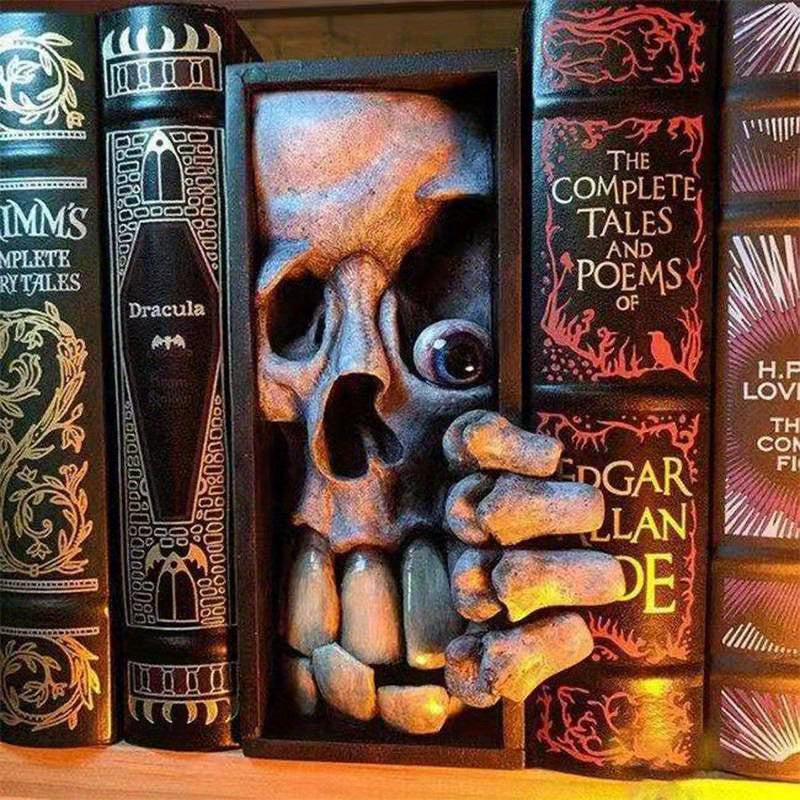 Dark Fantasy - Gothic Monster Bookend in Black Grey